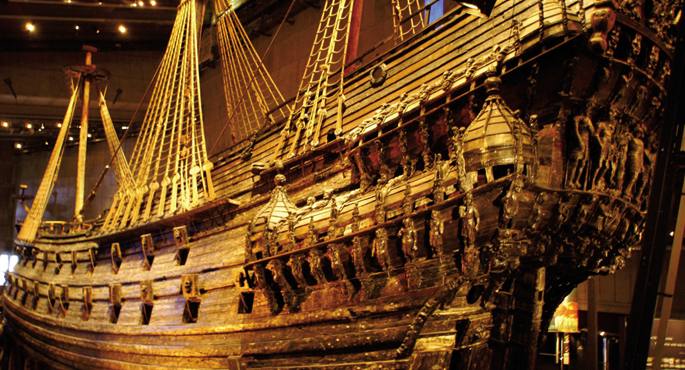 Vasa gerraontzi suediarra 1628an hondoratu zen, baina oso ondo kontserbatu zen, eta egun museo batean dago ikusgai.