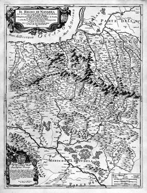 Cantelli geografoaren 1690eko Nafarroako erreinuaren mapa.