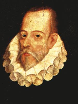 Miguel de Cervantes (1547-1616). 1605eko ekainean Gaspar Ezpeleta nafarra hil zuten Valladolideko kaleetan, eta idazle ezaguna susmagarritzat jo eta atxilotu egin zuten.